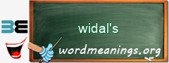 WordMeaning blackboard for widal's